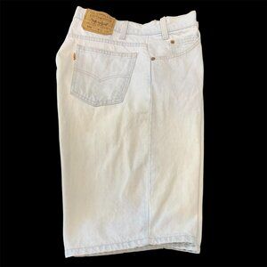 Levi's 550 Vintage Light Wash Orange Tab Blue Denim Jean Shorts | Men's Size 32